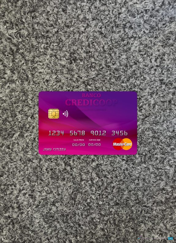 Download Argentina bank Credicoop mastercard photolook front Photoshop template